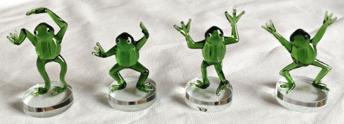 Ornament - Glass Art Funny Frogs (Set of 4 Assorted)