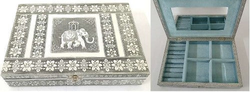 Jewellery Box - Elephant Design with Ring Holder (28 x 20.3 x 5cm)