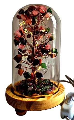 Gemstone Tree with USB LED Light - Mixed Stone (18cm)