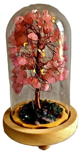 Gemstone Tree with USB LED Light - Rose Quartz (18cm)