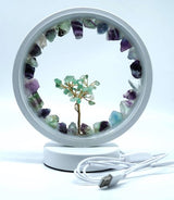 Fluorite LED USB Lamp with Gemstone Tree (20 x 18x 18cm)