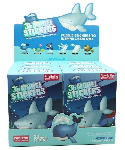 Blind Box 3D Model PVC Stickers Puzzle - Sea Creature (Set of 6)