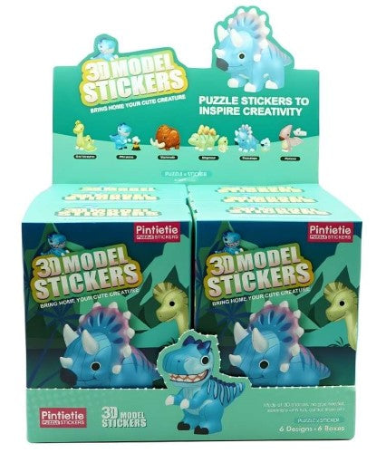 Bling Box 3D Model PVC Stickers Puzzle - Dinosaurs (Set of 6)