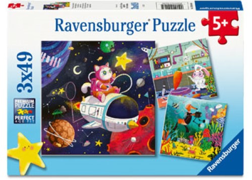 Ravensburger Animal Explorers Puzzle 3x49 Pieces