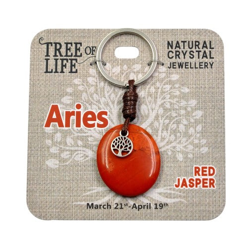 Aries Red Jasper Keyring