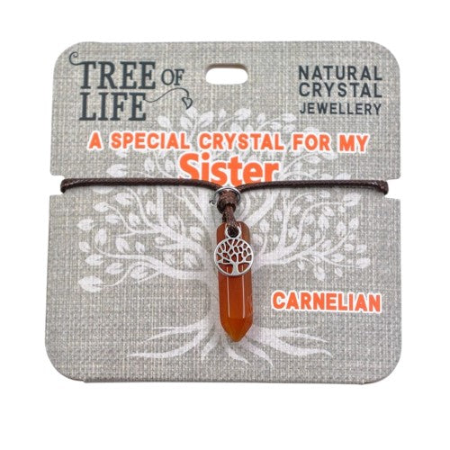 A Special Crystal For My Sister Carnelian Necklace
