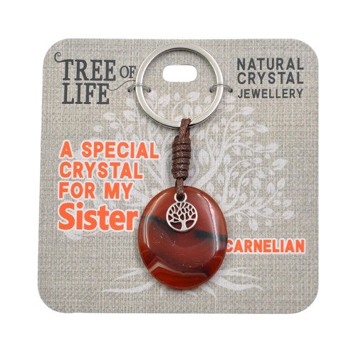 A Special Crystal For My Sister Carnelian Keyring
