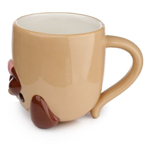 Ceramic Shaped Mug - Mopps Pug Upside Down