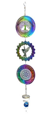 Wind Spinner - Tree of Life Hummingbird Mandala (60cm)
