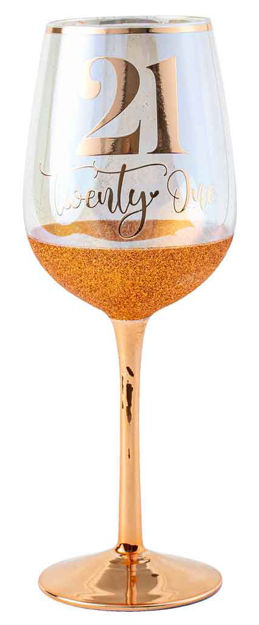 WINE GLASS - 21ST GOLD GLITTERATI