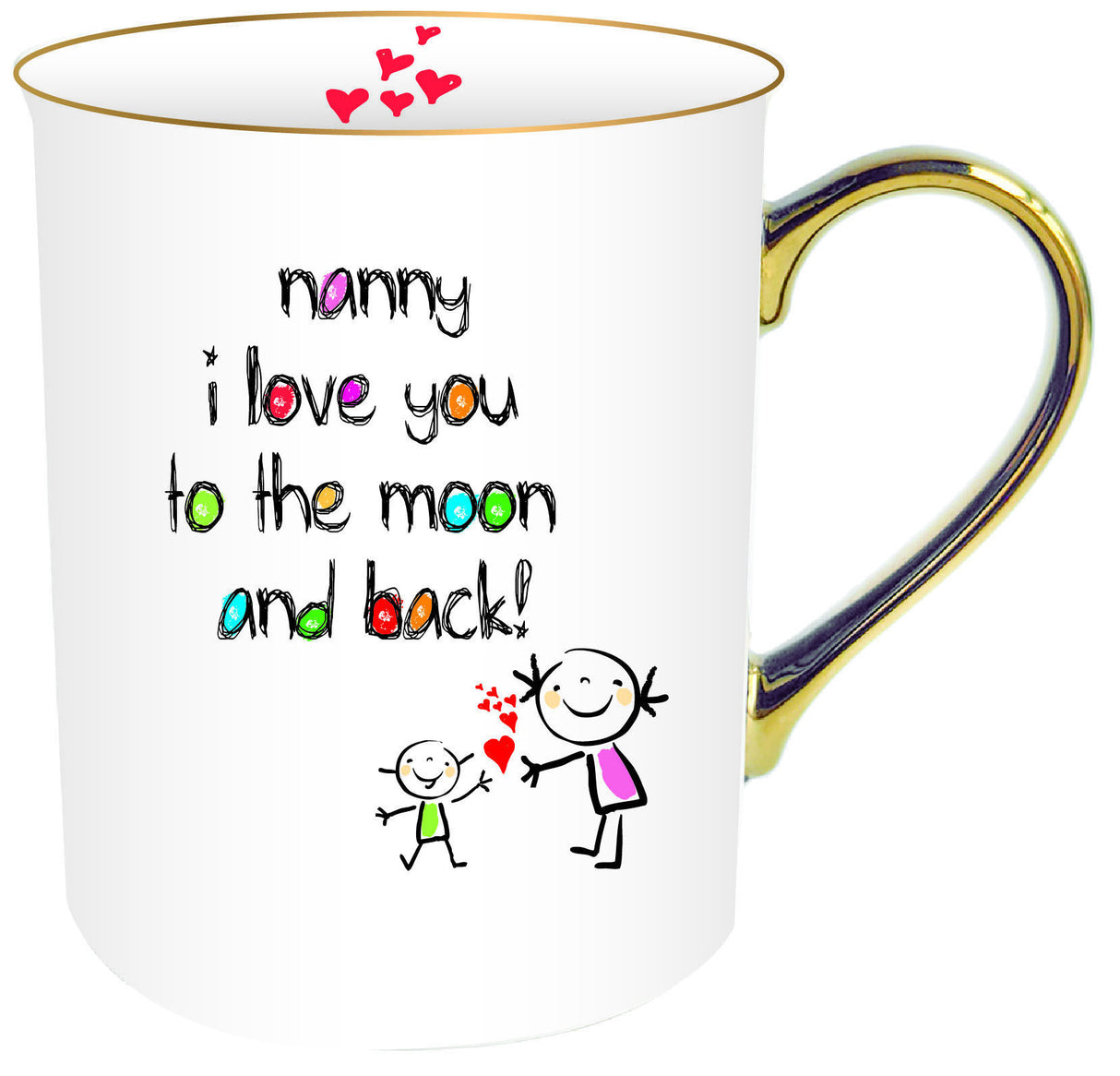 MUG WITH GOLD HANDLE - NANNY CRAYON (360ML)