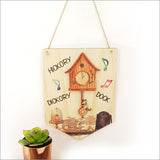 Wall Art - Printed Pine Flag: Hickory Dickory Dock