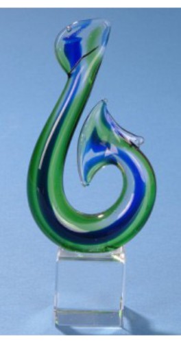 Kiwiana Glass Hook Ornament, hand-blown, unique design, symbolizes good fortune, perfect for home decor and gifts.