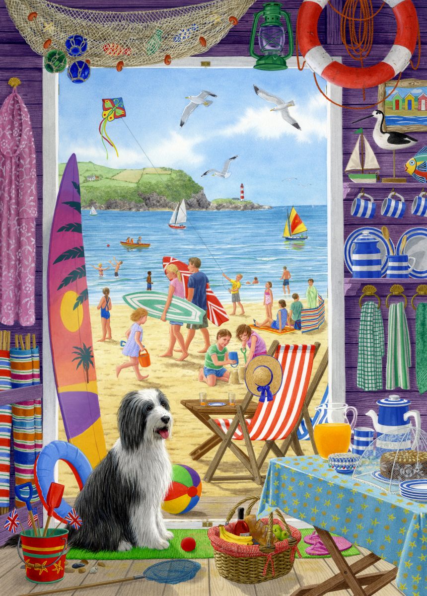 Out the Back Door at the Beach XL Holdson 500pc Jigsaw Puzzle