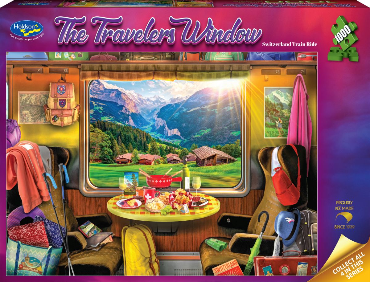 The Travelers Window Switzerland Train Ride Holdson 1000pc Jigsaw Puzzle