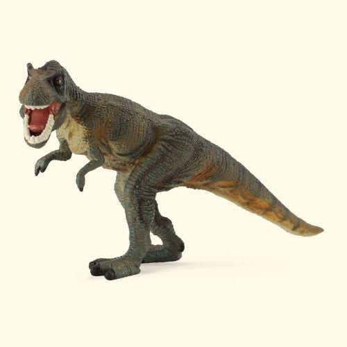 Large green Tyrannosaurus Rex figurine from CollectA, showcasing detailed textures and features, perfect for display and education.