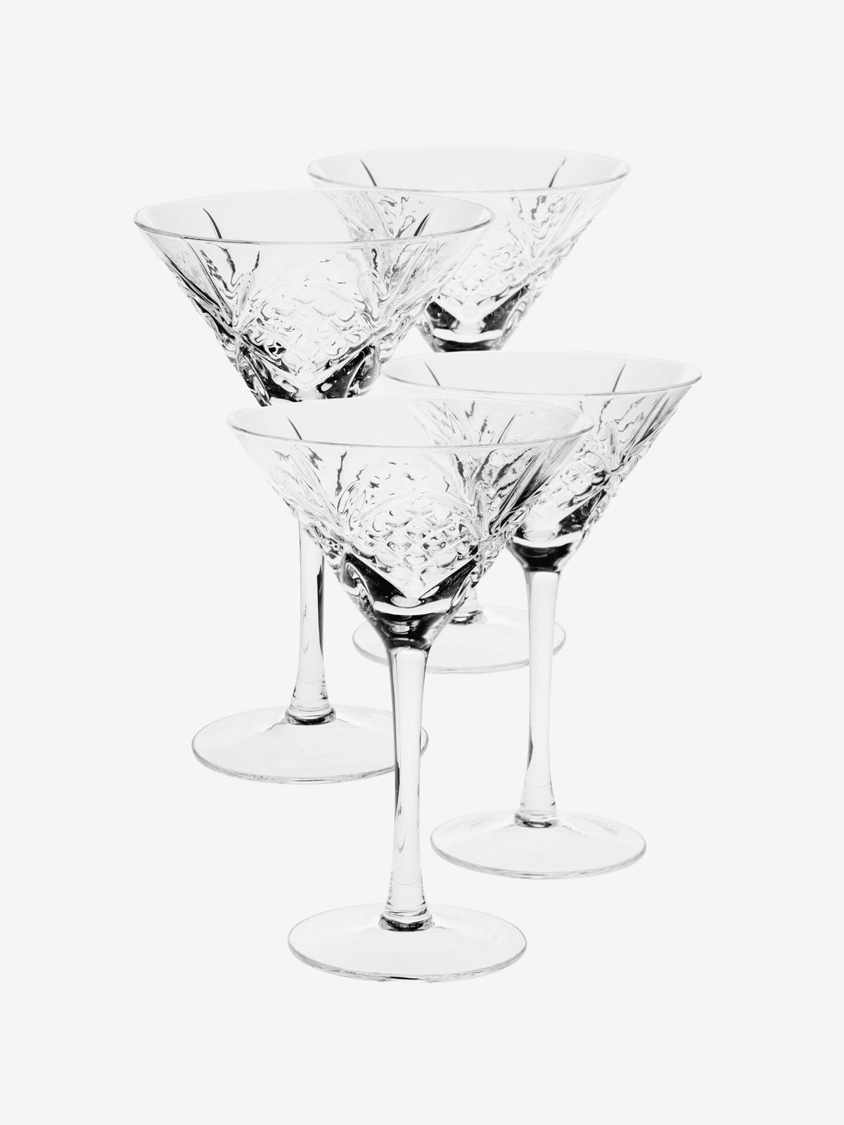 Hottie Jonnie Traditional 4-Piece Martini Glass Set - Clear