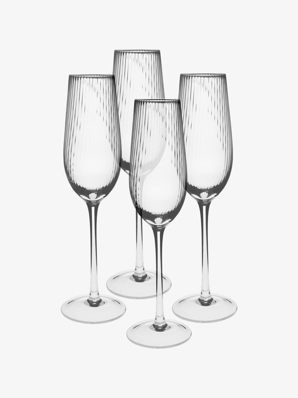 Hottie Ollie 4-Piece Champagne Flute Set - Clear