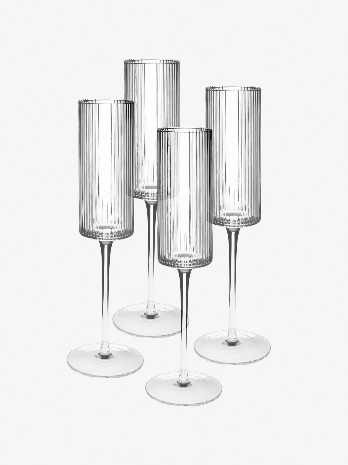 Hottie Sadie 4-Piece Champagne Flute Set - Clear