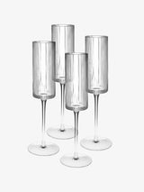 Hottie Sadie 4-Piece Champagne Flute Set - Clear