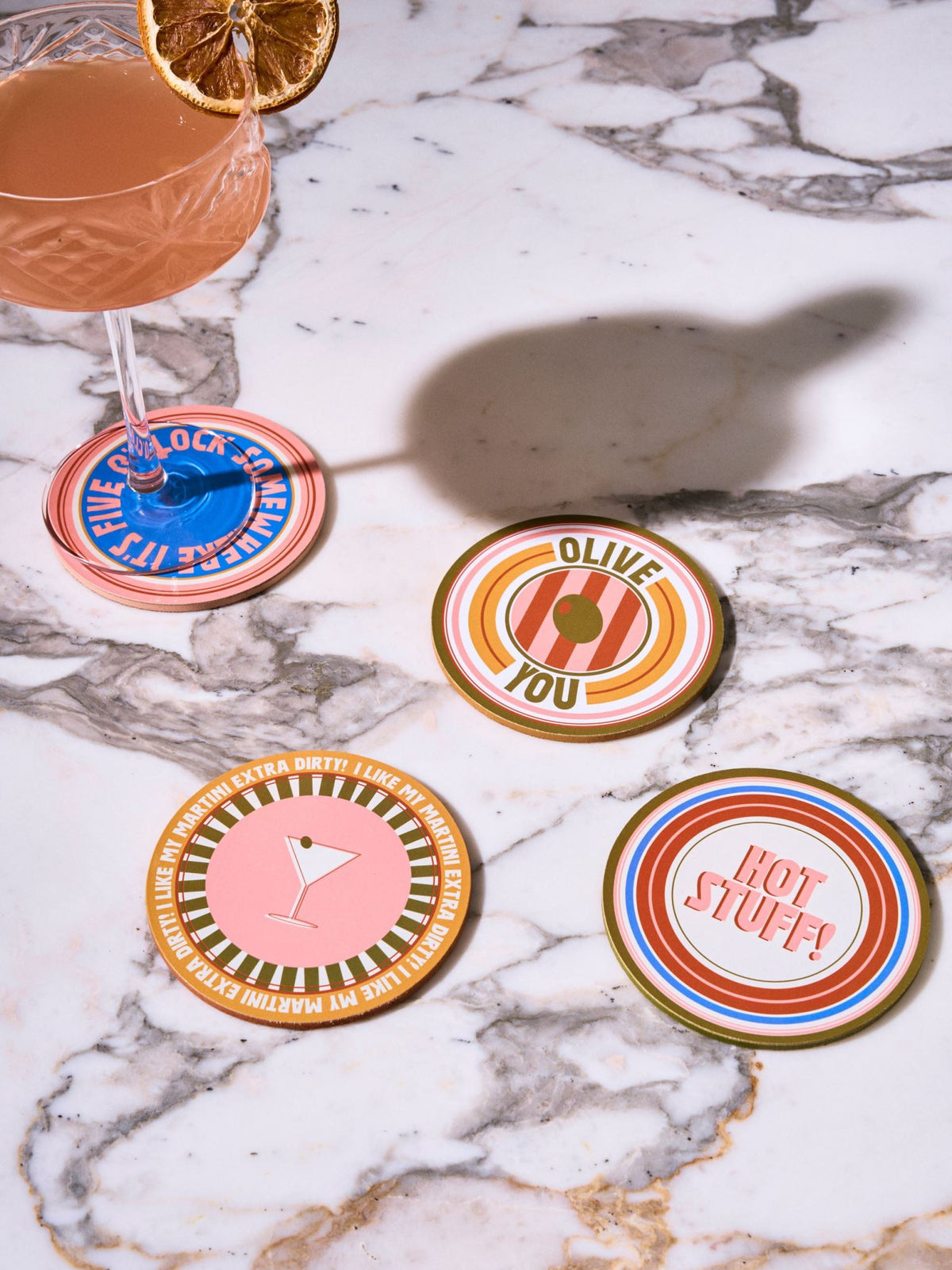 Hottie Sunnie Multi 4-Piece Coaster Set - Multi