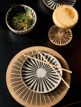 Hottie Kimmie Long Stripe Noodle Bowl - Black