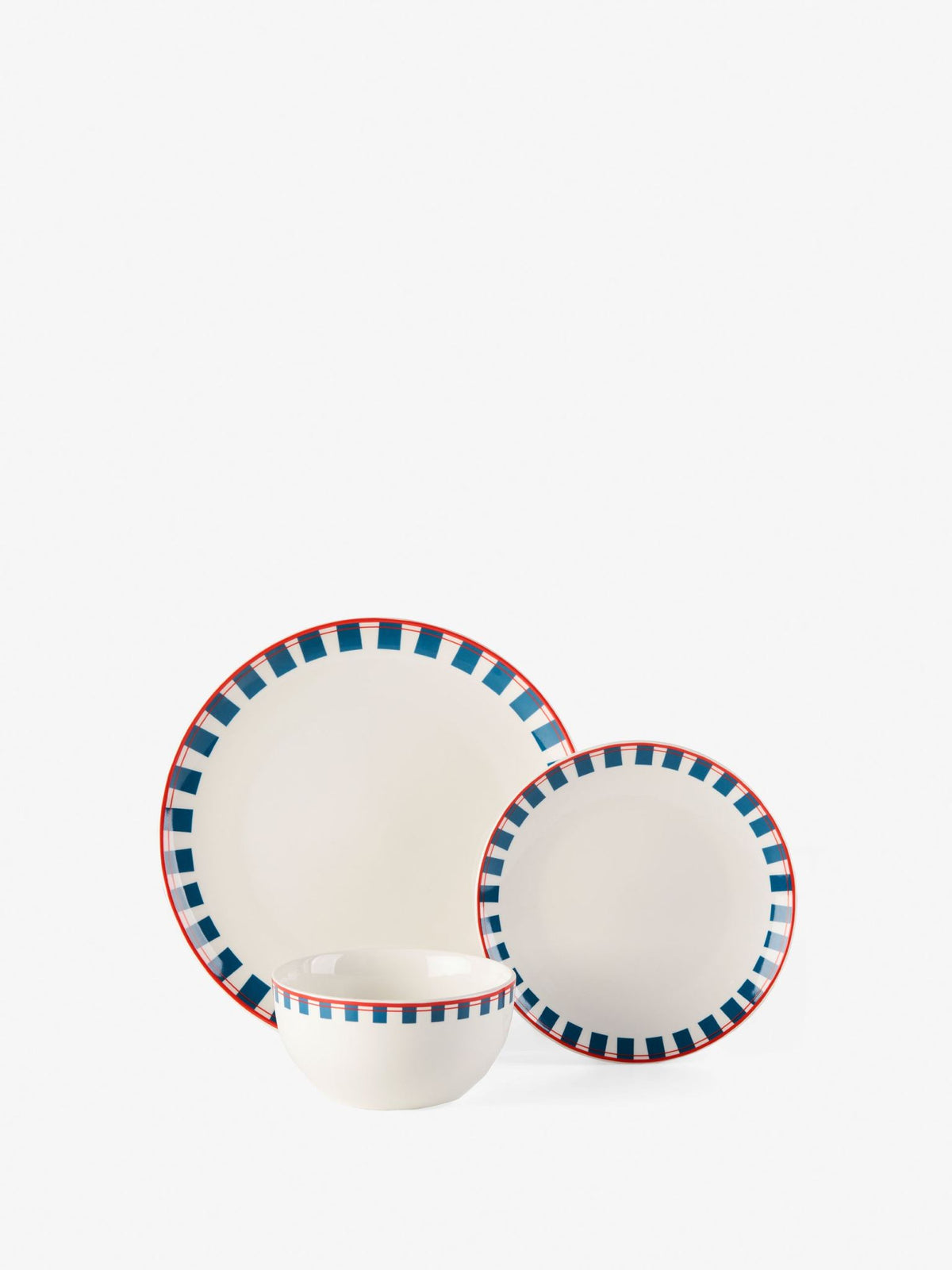 Hottie Winnie Red/Blue 12-Piece Dinner Set - Red/Blue