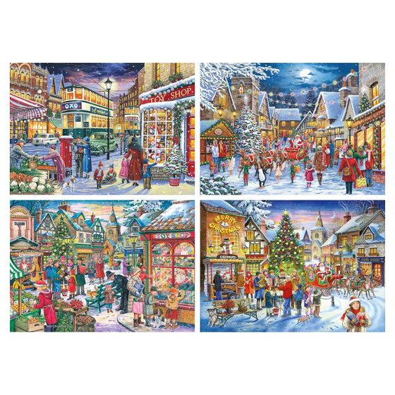 Christmas Shopping - 4 X 500 Piece Puzzle - House of Puzzles