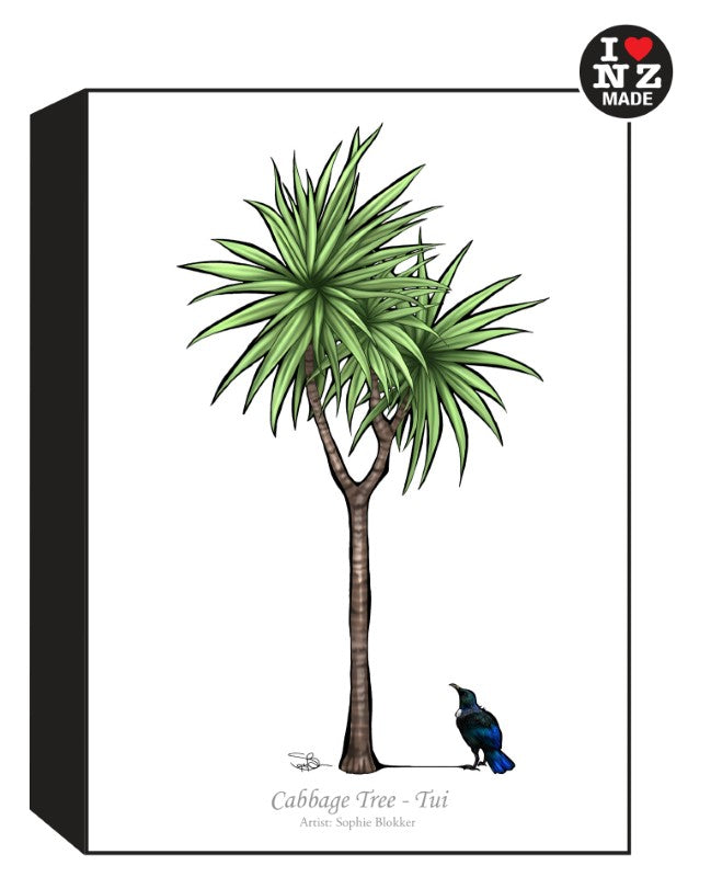 Sophie Blokker Artblock Black Freestanding or Hanging - Cabbage Tree/Tui