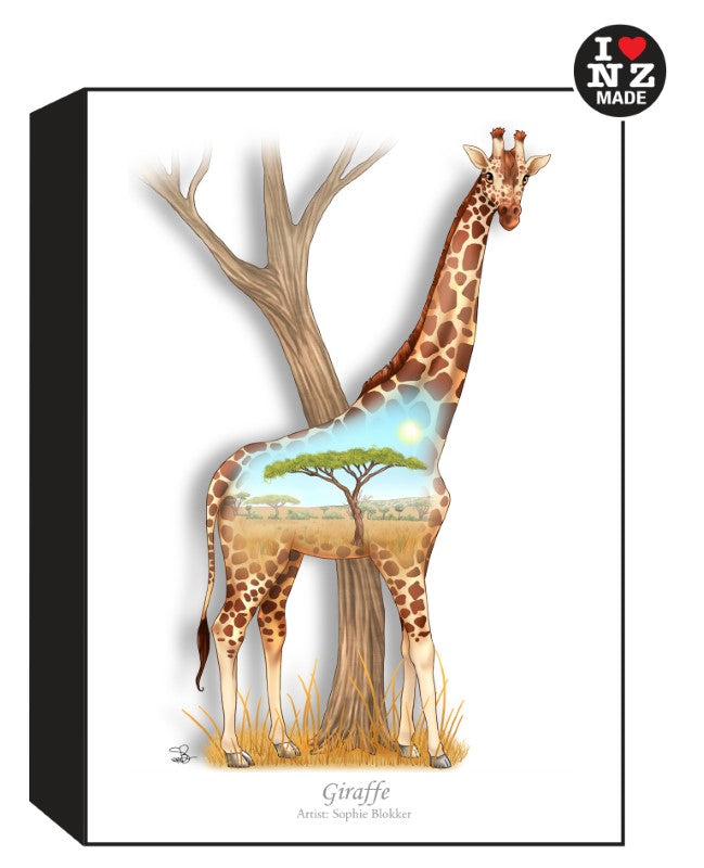 Sophie Blokker Artblock Black Freestanding or Hanging - Giraffe