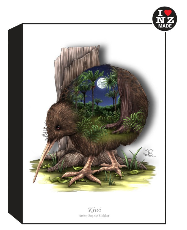 Sophie Blokker Artblock Black Freestanding or Hanging - Kiwi