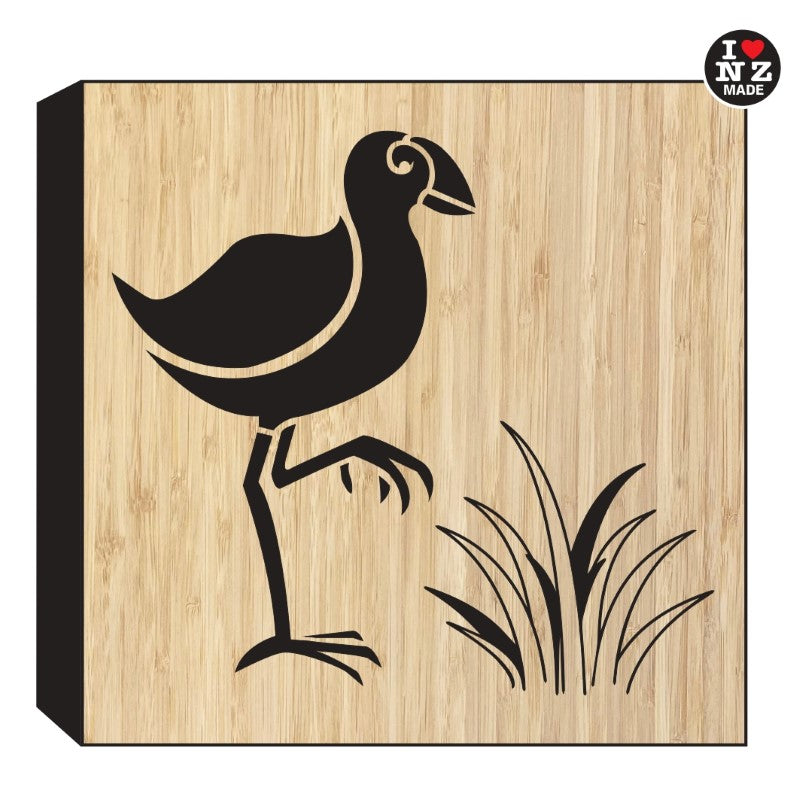 Bamboo Cut Out Art Block Freestanding or Hanging - Pukeko