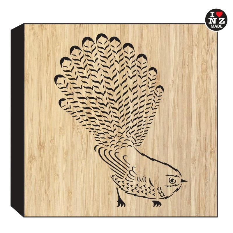 Bamboo Cut Out Art Block Freestanding or Hanging - Fantail