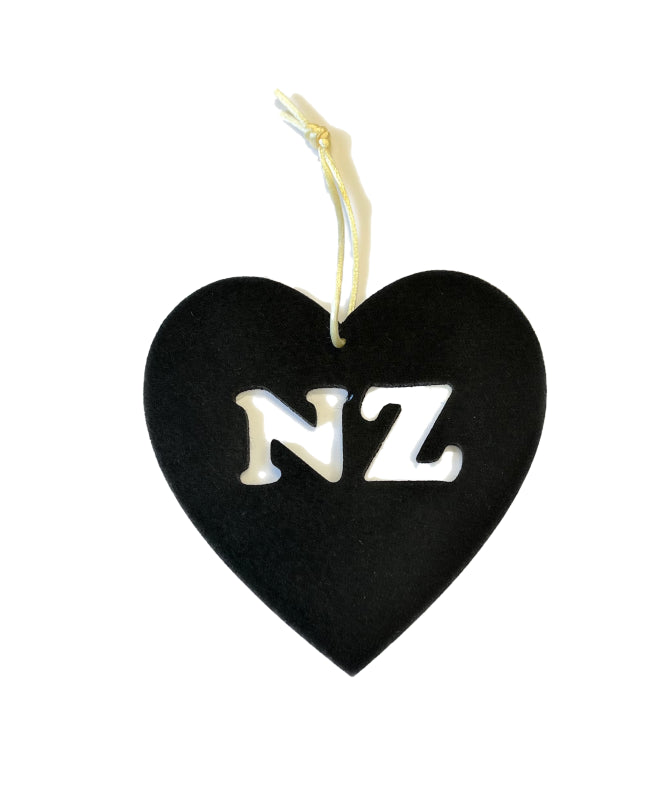 Felt Heart Black - NZ