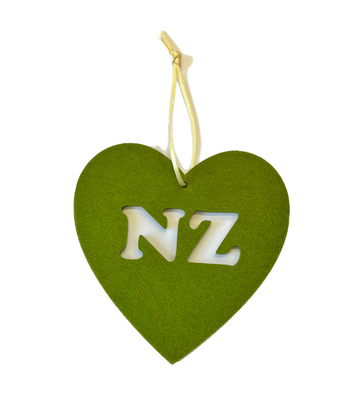 Felt Heart Green - NZ