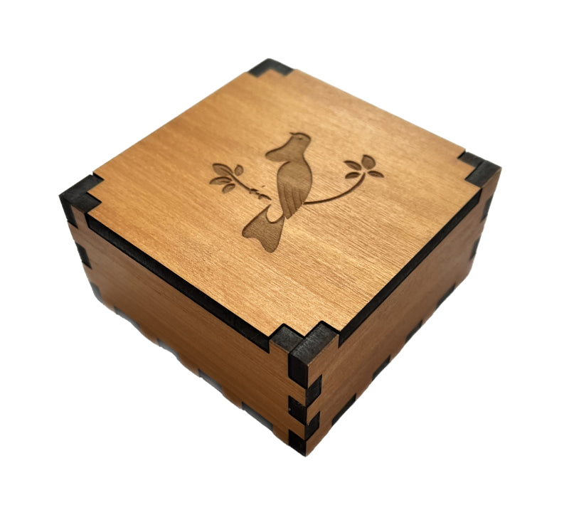 Rimu Veneer Giftbox with Engraved Wood Pigeon