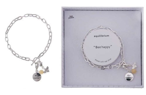 Bracelet - Equilibrium Modern Silver-Plated Bee Happy