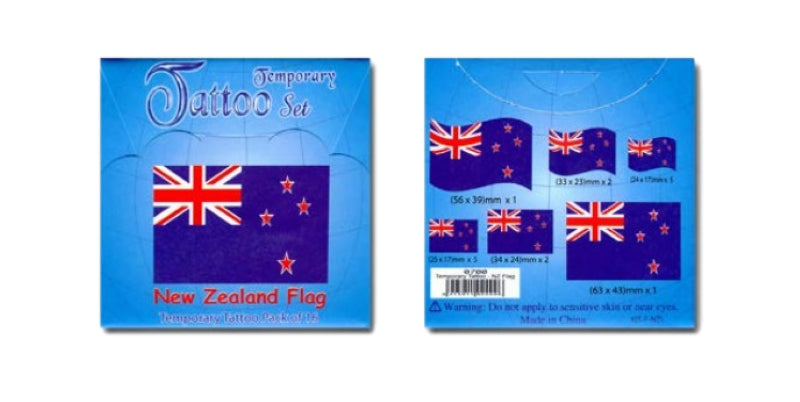 Temporary Tattoo Set - NZ Flag