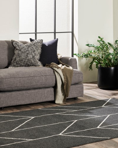 Floor Rug - Savannah Kingston Black (200 x 290cm) - OLLO