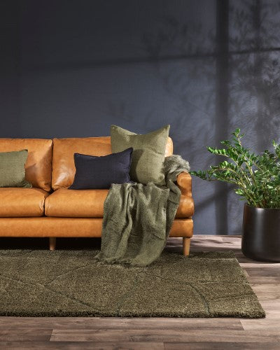 Floor Rug - Aria Olive (200 x 290cm) - OLLO