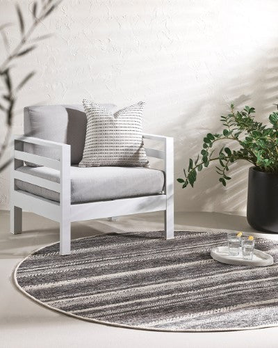 Floor Rug - Cape Cod St Ives Black (195cm dia) - OLLO