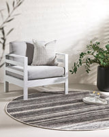Floor Rug - Cape Cod St Ives Black (195cm dia) - OLLO