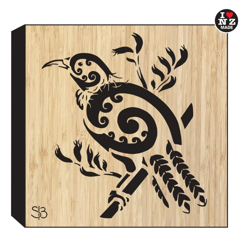 Sophie Blokker Bamboo Cut Out Art Block Freestanding or Wall Hanging - Tui