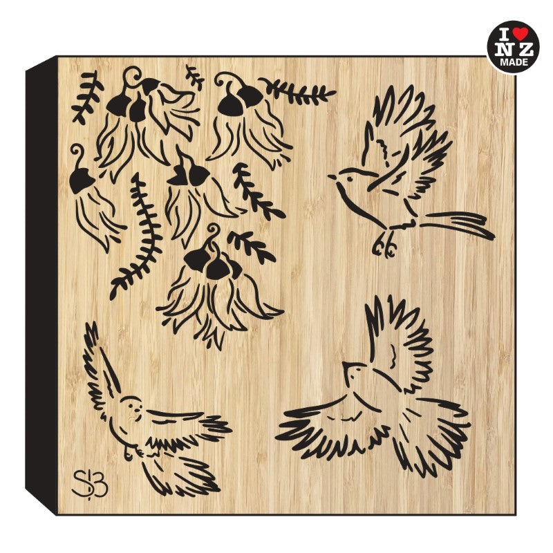 Sophie Blokker Bamboo Art Block Freestanding or Wall Hanging - Fantail in Flight