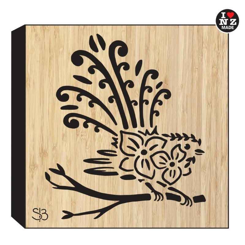 Sophie Blokker Bamboo Cut Out Art Block Freestanding or Wall Hanging - Fantail