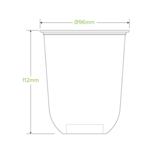 Cup Tumbler Biocup Clear 500ml - 50PC