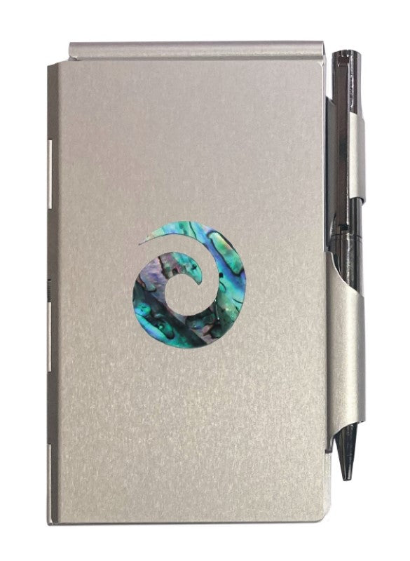 Aluminium Notepad with Paua Koru