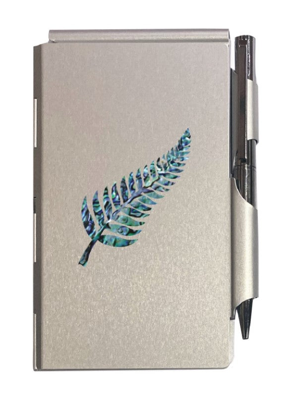 Aluminium Notepad with Paua Fern