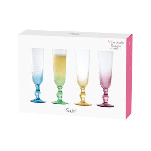Anton Studio Swirl Flutes Mixed Set of 4