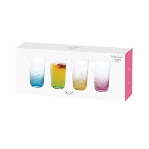 Anton Studio Swirl Hiball Mixed Set of 4